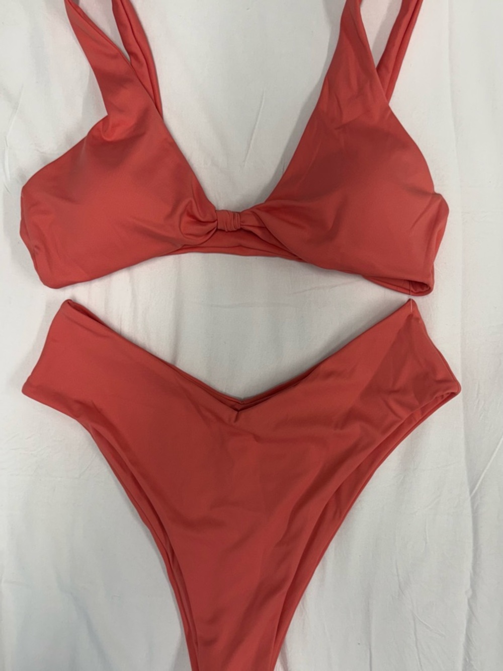 Coral Knot-Front V-Waist Bikini Set